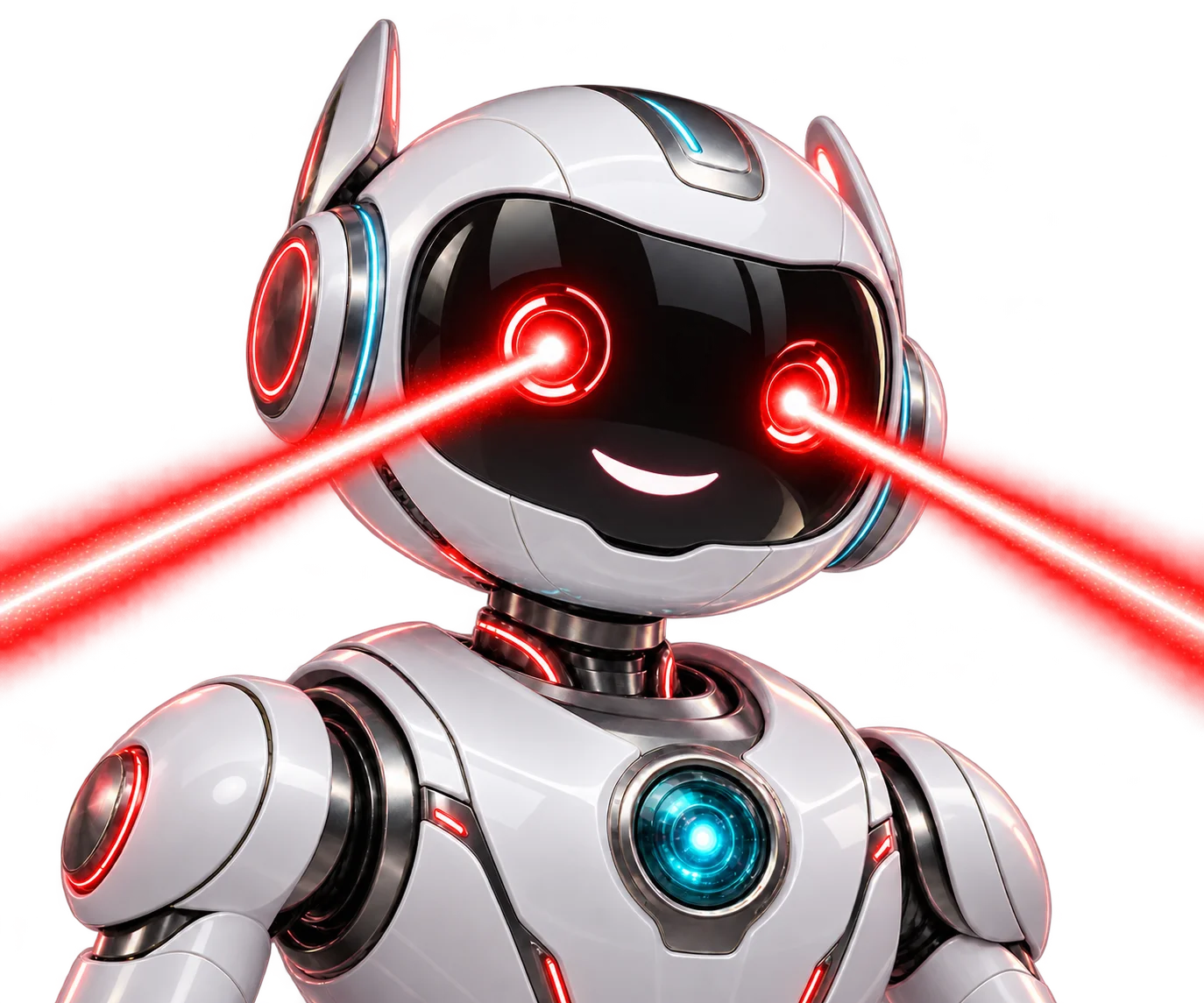 Ai luq Ai robot with glowing red laser eyes